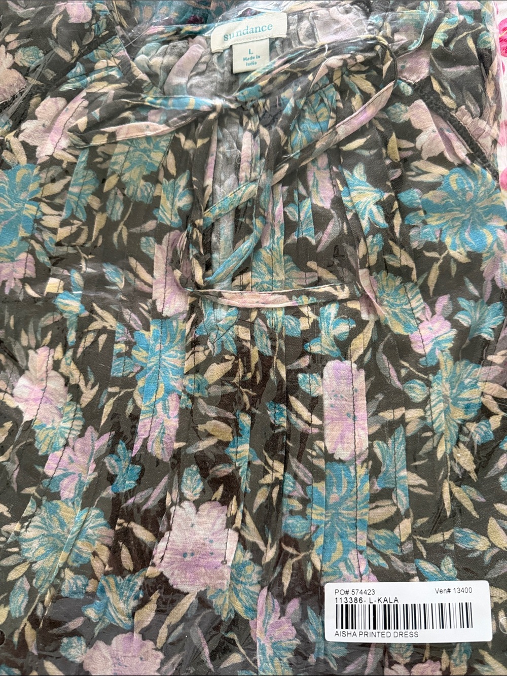 New Sundance Catalog Aisha dress - Brown floral print size large